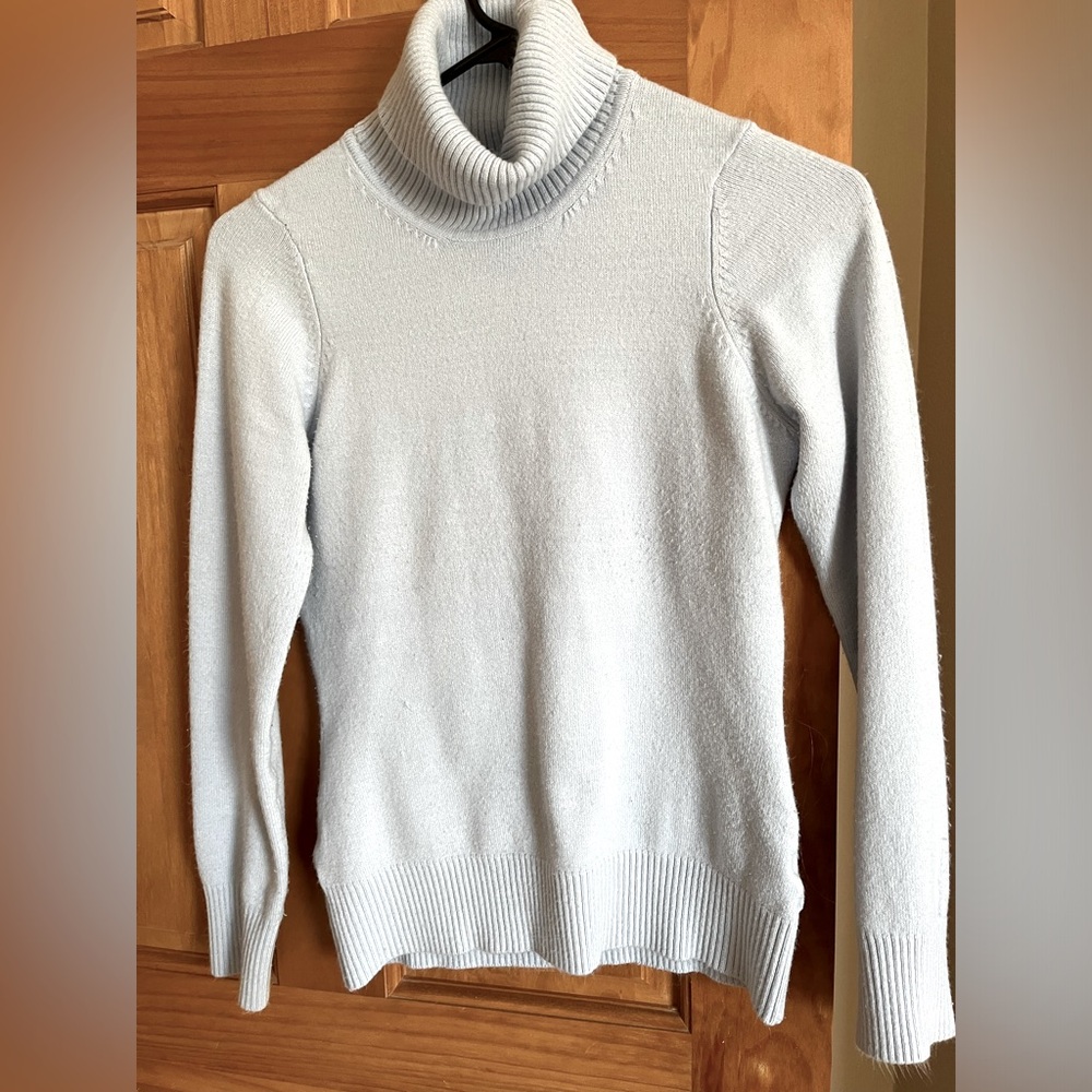 Light blue turtleneck sweater